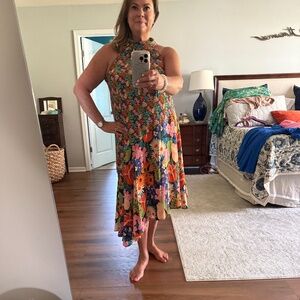 Real silk halter dress by Anthropologie.